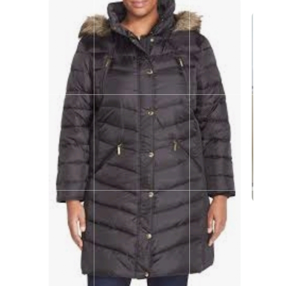 Nwt Michael Kors Gunmetal Gray Faux Fur 